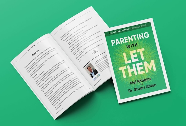 The Let Them Theory Parenting Guide Workbook on green backround
